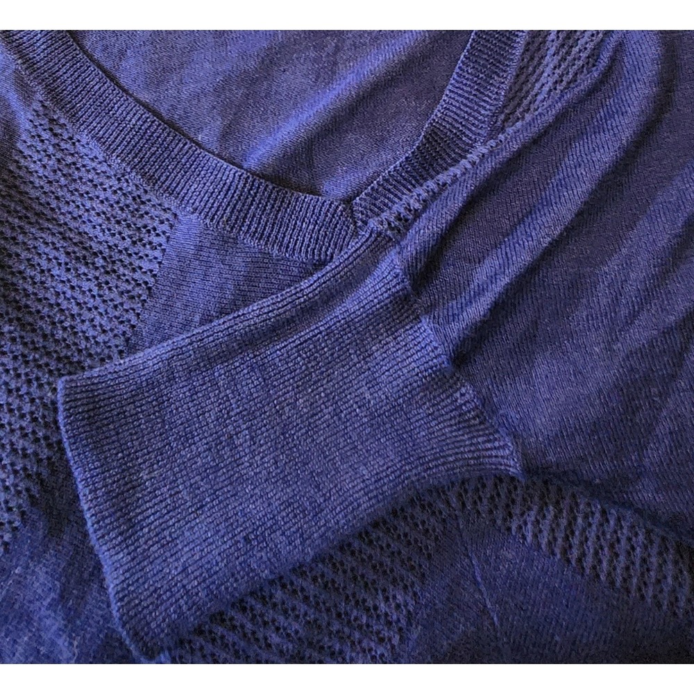 Mossimo Blue Knit Sweater Top Womens XS Y2K Vintage Aesthetic Ramie Cotton Soft - Picture 4 of 6
